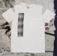 Flannel Patch Open Shoulder T-shirt