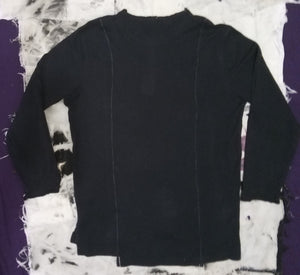 Cross Black distressed Henley Long sleeve