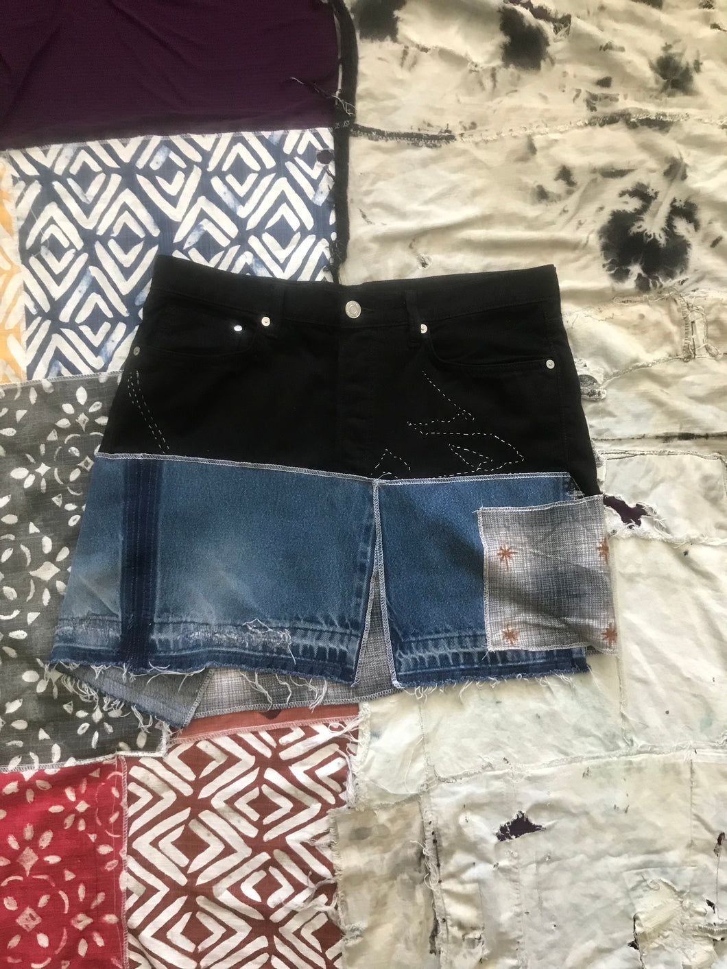 Reconstructed Denim Skirt