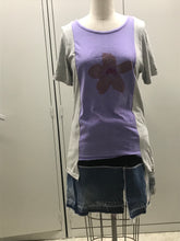 Load image into Gallery viewer, Purple and Gray Starflower Reconstructed T-Shirt