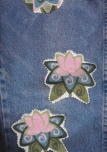 Load image into Gallery viewer, Overdye Floral Jeans