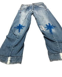 Back Pocket Splatter Stars and Stripes Jeans