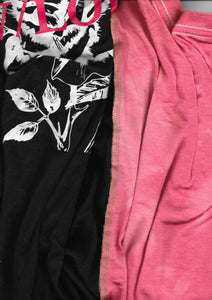 Reconstructed Dyed Rose Cape T-shirt