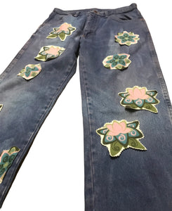 Overdye Floral Jeans