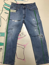 Load image into Gallery viewer, Green Racing Stripe Lounge Act Jeans