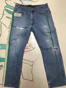 Green Racing Stripe Lounge Act Jeans