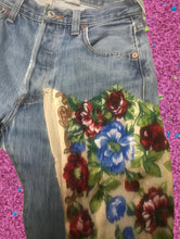 Load image into Gallery viewer, Levi’s 501 Floral Patch Jeans