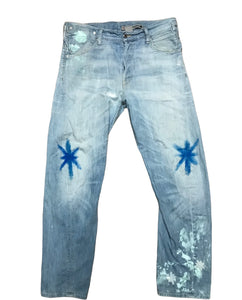 Painted Ankle Splatter Stars and Stripes Jeans