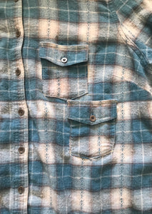 Blue reconstructed mountain flannel