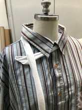 Load image into Gallery viewer, Scarf Button Up Striped Shirt