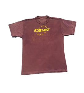 Purple and Yellow Deteriorated Cotton Blend T-shirt