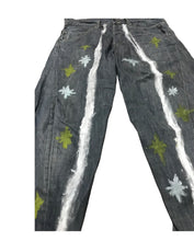 Load image into Gallery viewer, Gray Yellow Green Stars and Stripes Jeans