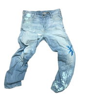 Load image into Gallery viewer, Painted Ankle Splatter Stars and Stripes Jeans