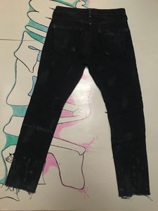 Black Sashiko Repaired Jeans