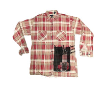 Load image into Gallery viewer, Red and Beige Flannel w/ Flower stripes