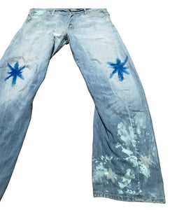 Painted Ankle Splatter Stars and Stripes Jeans