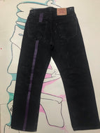 Purple Racing Stripe Black Jeans