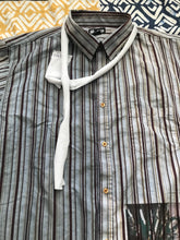 Load image into Gallery viewer, Scarf Button Up Striped Shirt