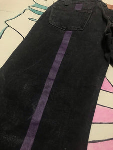 Purple Racing Stripe Black Jeans