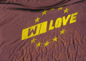 Purple and Yellow Deteriorated Cotton Blend T-shirt