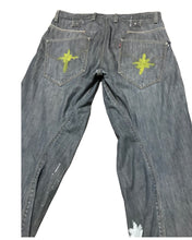 Load image into Gallery viewer, Gray Yellow Green Stars and Stripes Jeans