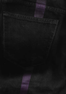 Purple Racing Stripe Black Jeans